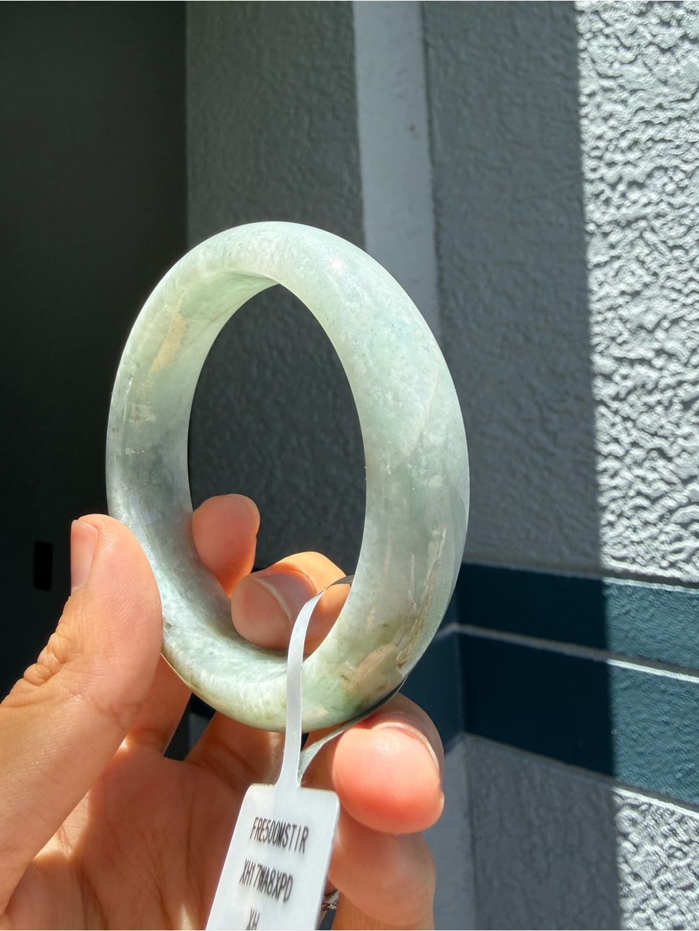Certified Natural Thick Bean Species Jade Bangle Bracelet Size 7” w Box